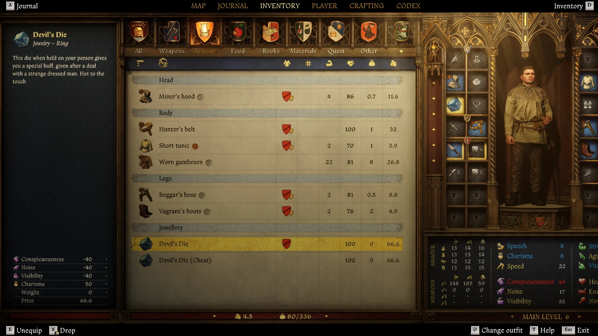 Devil's Die with Die of the Devil Item for KCD2