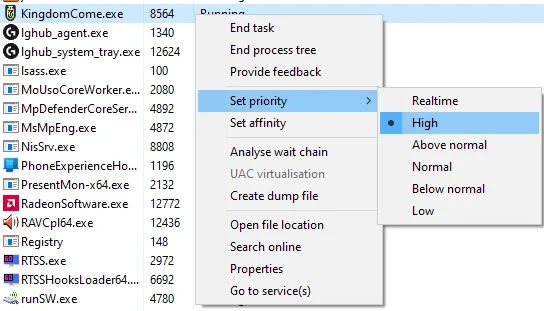 KCD2 High CPU Priority